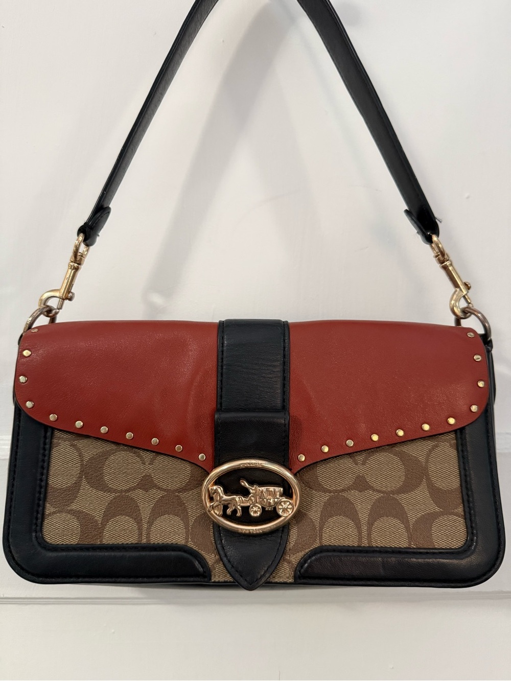Coach tricolored leather purse